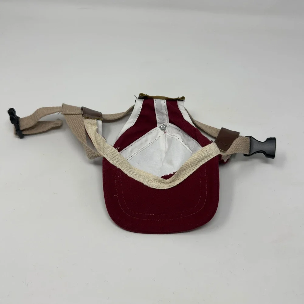 Portland Gear Maroon Pet Baseball Cap w/ Ear‎ Holes Adjustable Strap Size Small